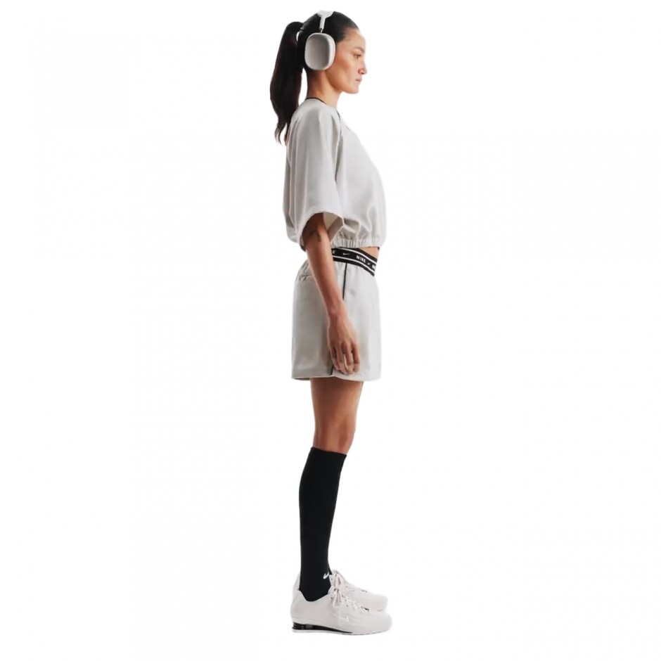 NIKE SPORTSWEAR LOOSE MID-RISE SATIN SHORTS IH1328-072 Ecru