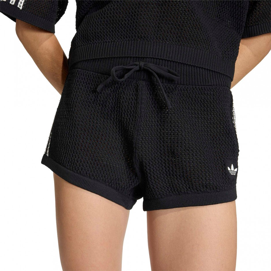 Γυναικείο Σορτς Μαύρο - adidas Originals Knitted Crochet