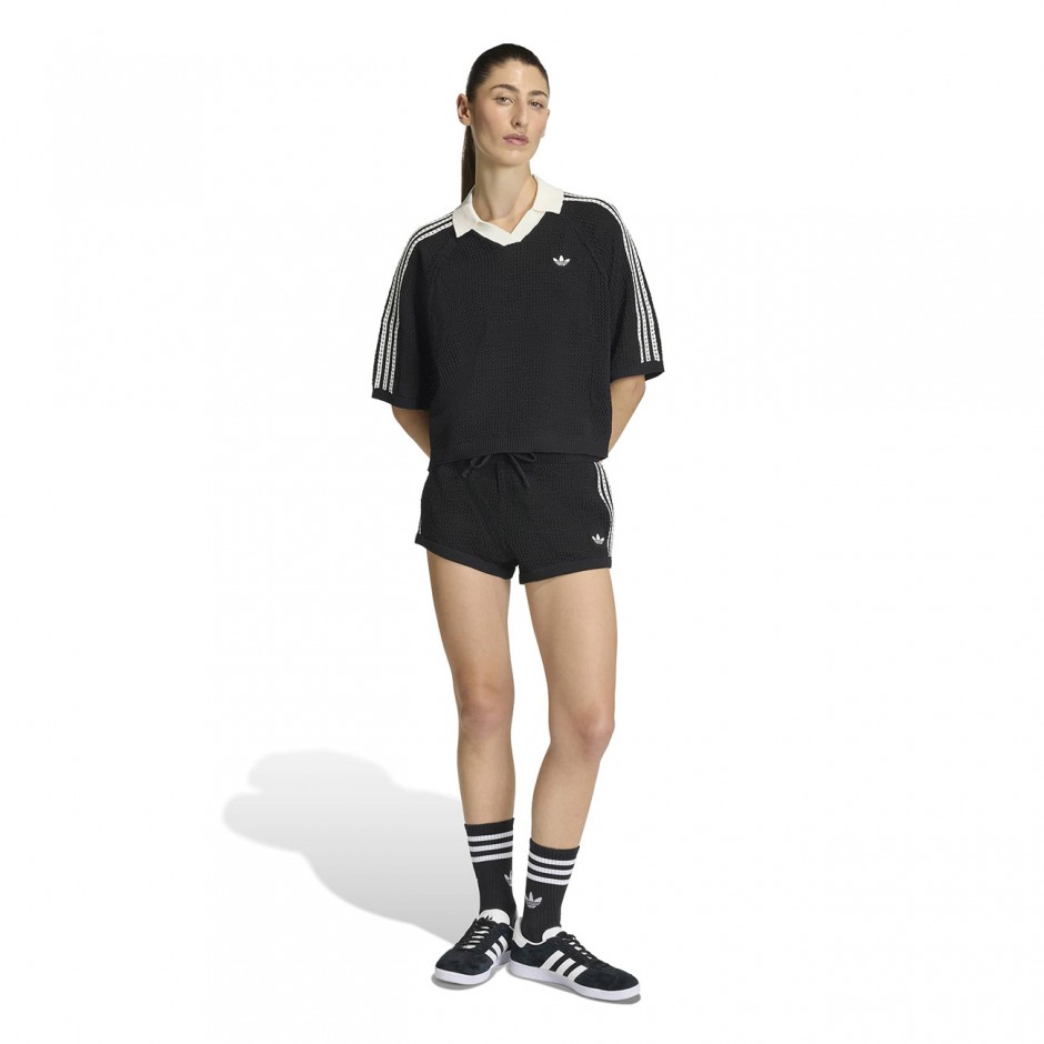 Γυναικείο Σορτς Μαύρο - adidas Originals Knitted Crochet