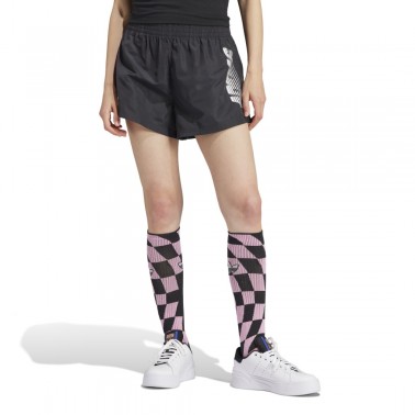 adidas Originals SIDE GRAPHICS HIGH-WAISTED SHORTS Μαύρο