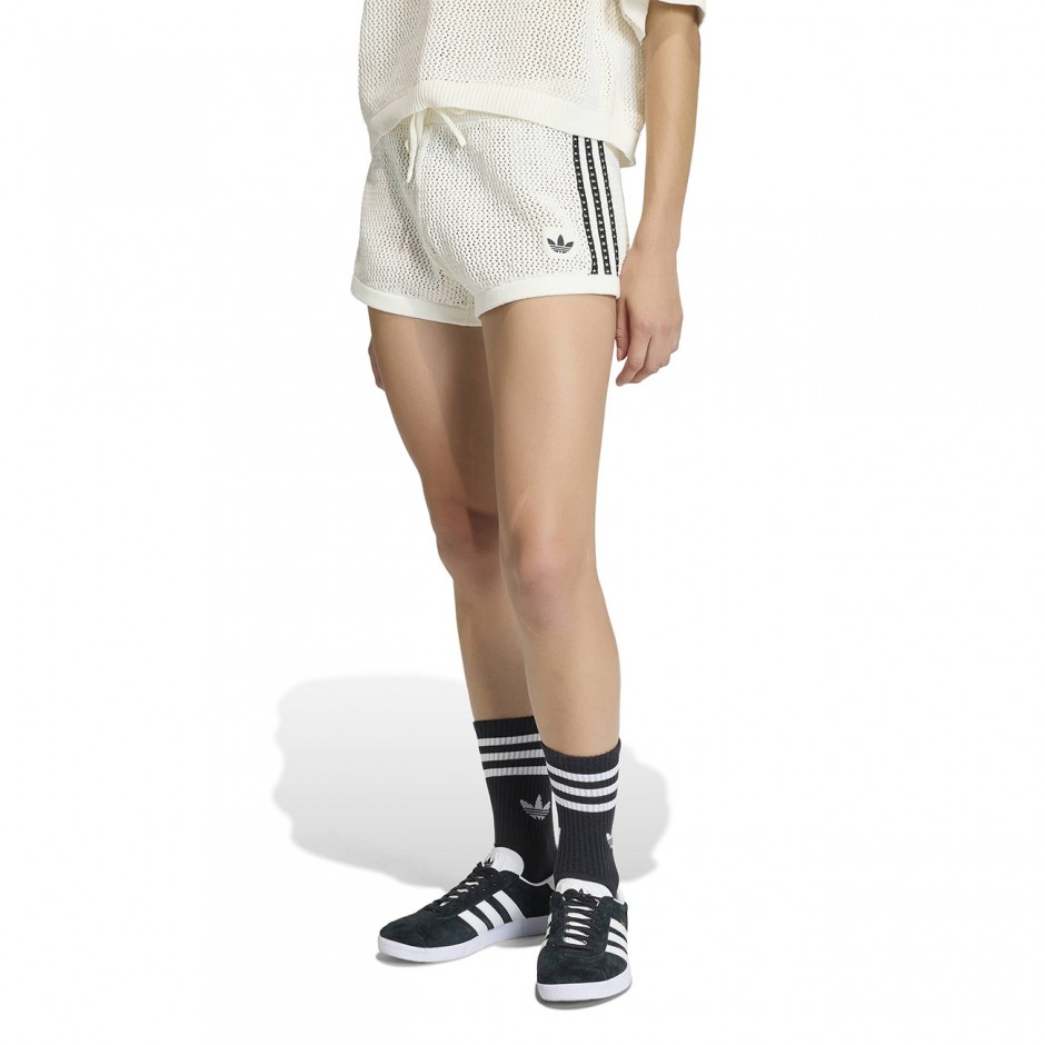 Women's Shorts Ecru - adidas Originals Knitted Crochet
