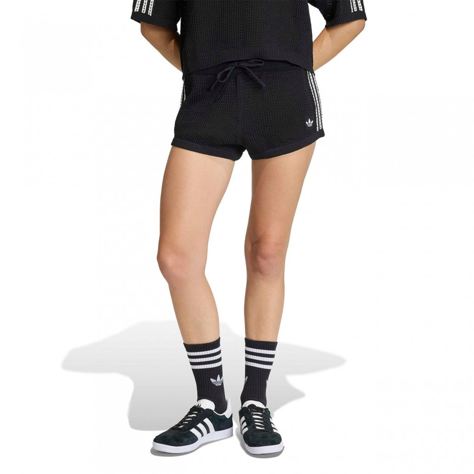 Γυναικείο Σορτς Μαύρο - adidas Originals Knitted Crochet