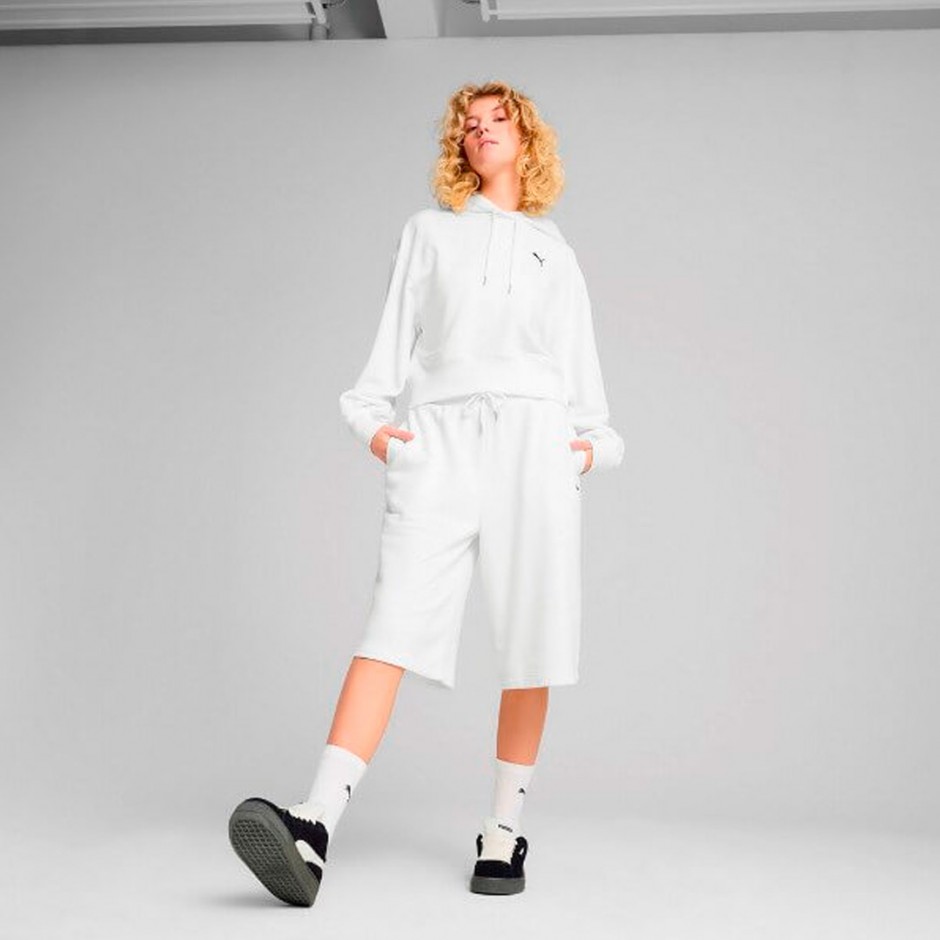 Γυναικεία Βερμούδα Λευκή - PUMA Wardrobe Essentials Relaxed