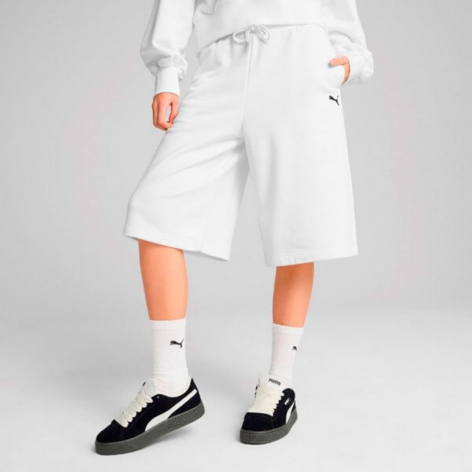 Γυναικεία Βερμούδα Λευκή - PUMA Wardrobe Essentials Relaxed