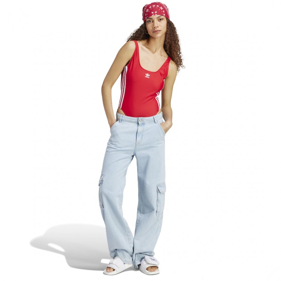 adidas Originals Adicolor 3-Stripes Κόκκινο - Γυναικείο Ολόσωμο Μαγιό