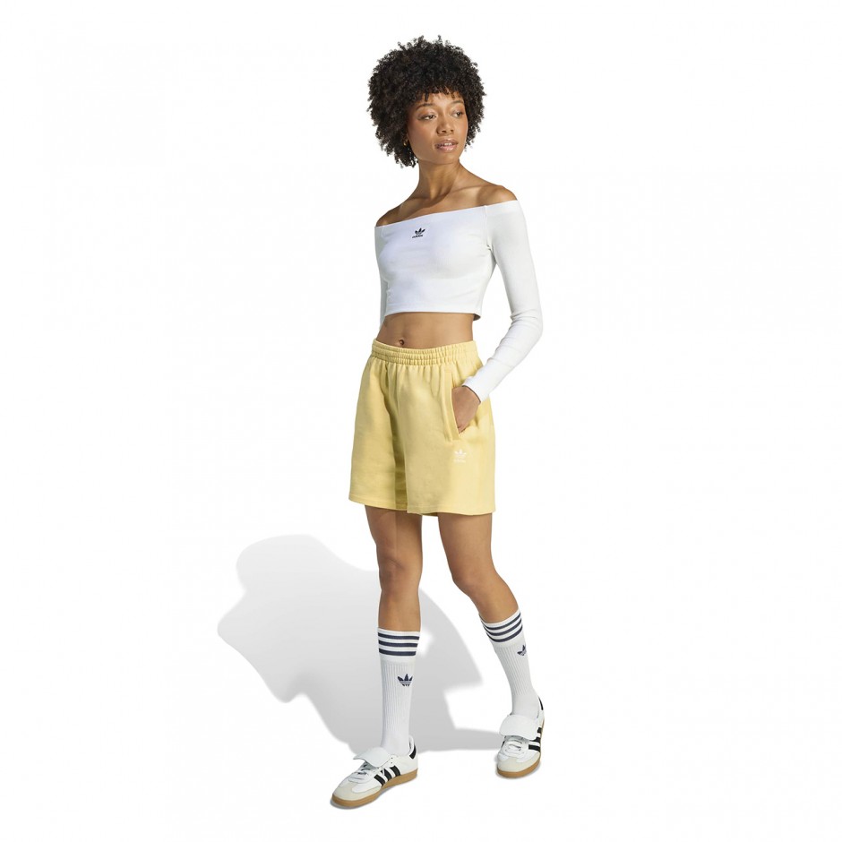 Γυναικεία Βερμούδα Κίτρινη - adidas Originals Essentials French Terry