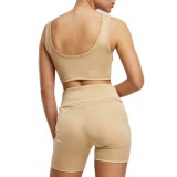 KARL KANI SMALL SERIF CYCLING SHORTS KW242-031-1-SAND Beige Image 0