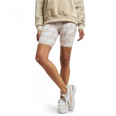 KARL KANI SMALL SIGNATURE OLD ENGLISH BIKER SHORTS Μπεζ 