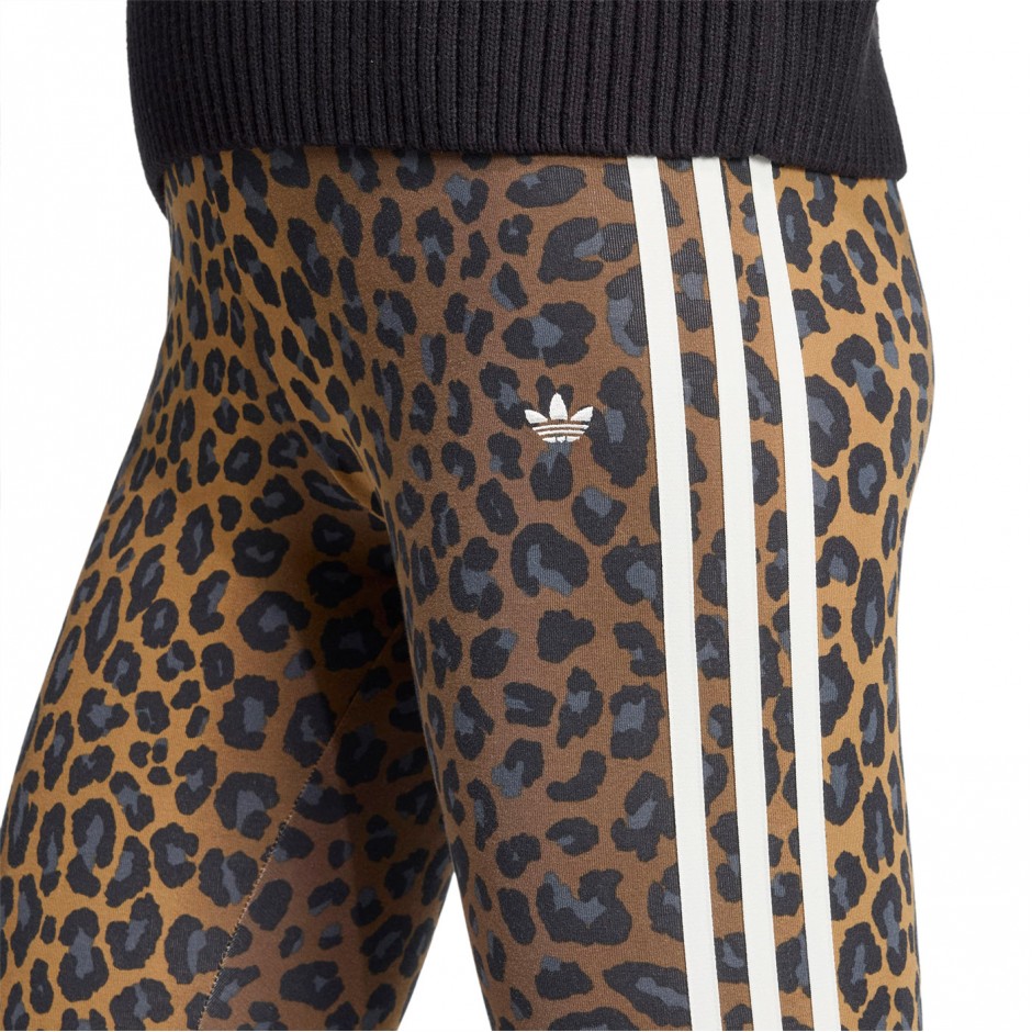 Γυναικείο Κολάν Καφέ - adidas Originals Leopard 3-Stripes