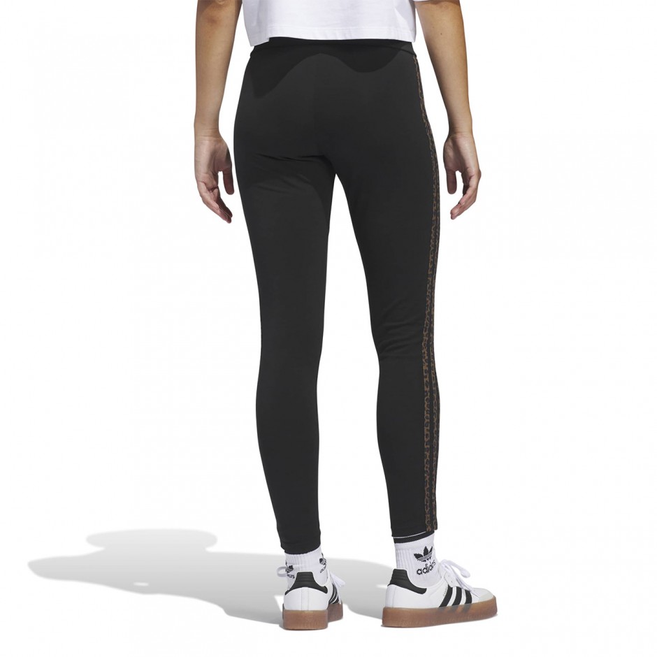 Γυναικείο Κολάν Μαύρο - adidas Originals Leopard 3-Stripes