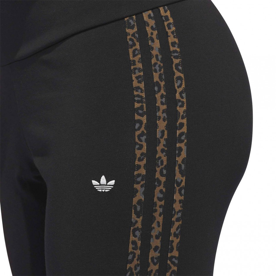 Γυναικείο Κολάν Μαύρο - adidas Originals Leopard 3-Stripes