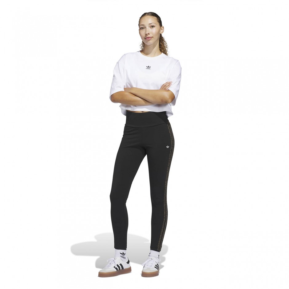 Γυναικείο Κολάν Μαύρο - adidas Originals Leopard 3-Stripes
