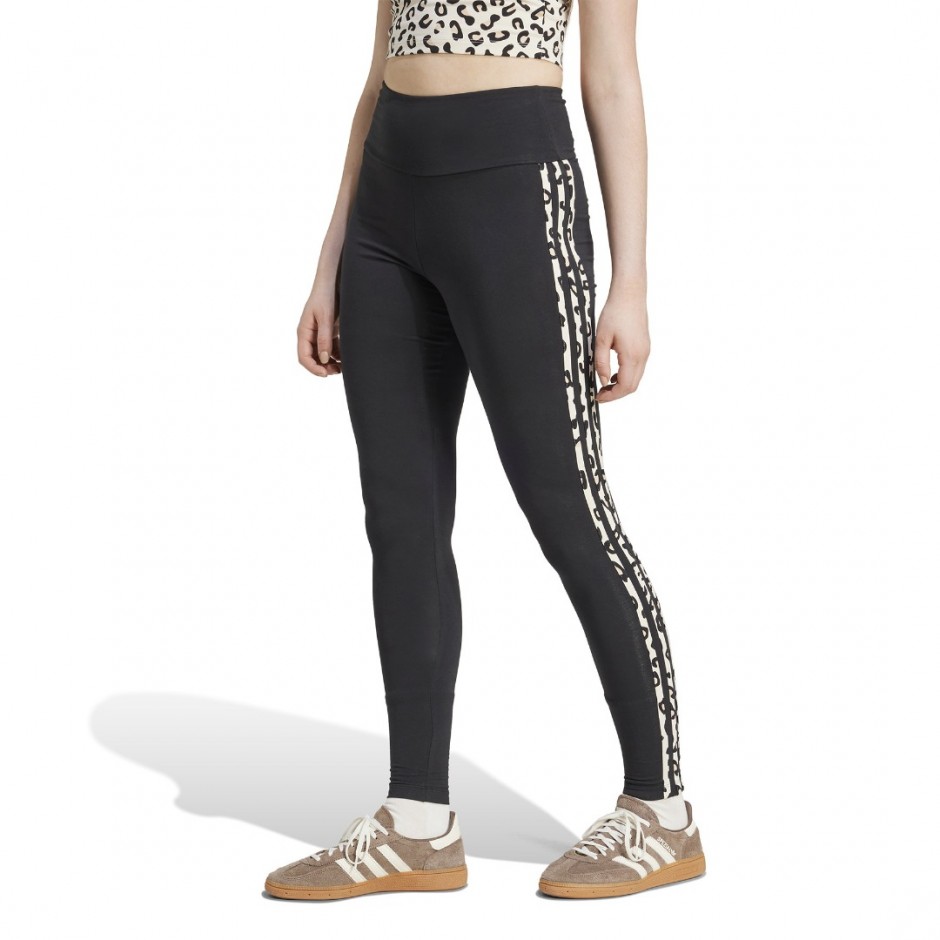 Γυναικείο Κολάν Μαύρο - adidas Originals Leopard Allover Print