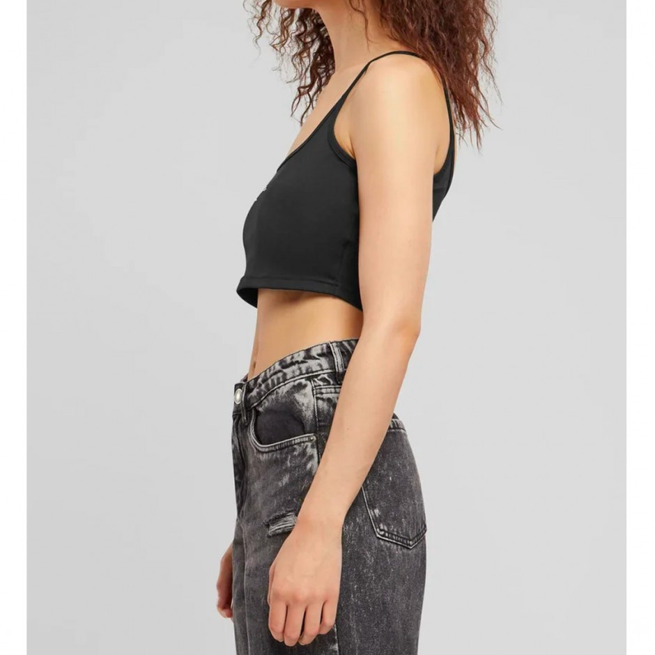 KARL KANI SMALL SIGNATURE ESSENTIAL CROP TOP KW-TP021-001-01-BLACK Black
