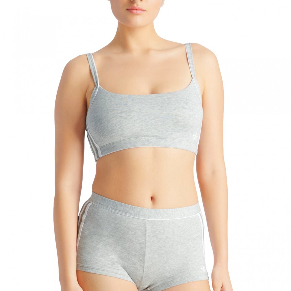Γυναικείο Μπουστάκι Γκρι - adidas Originals Adicolor Comfort Flex Cotton Scoop Bralette