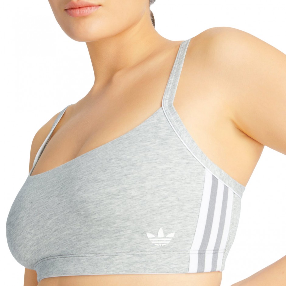 Γυναικείο Μπουστάκι Γκρι - adidas Originals Adicolor Comfort Flex Cotton Scoop Bralette