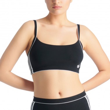 Women's Bra Black - adidas Originals Adicolor Comfort Flex Cotton Scoop Bralette