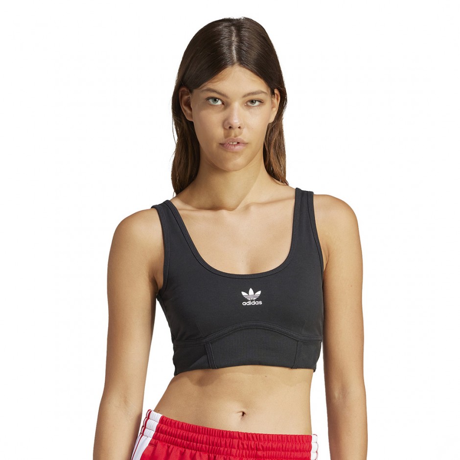 Γυναικείο Μπουστάκι Μαύρο - adidas Originals Adicolor Trefoil