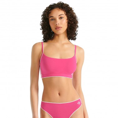 adidas Originals ADICOLOR COMFORT FLEX COTTON SCOOPED BRALETTE 4A0261-520 Pink