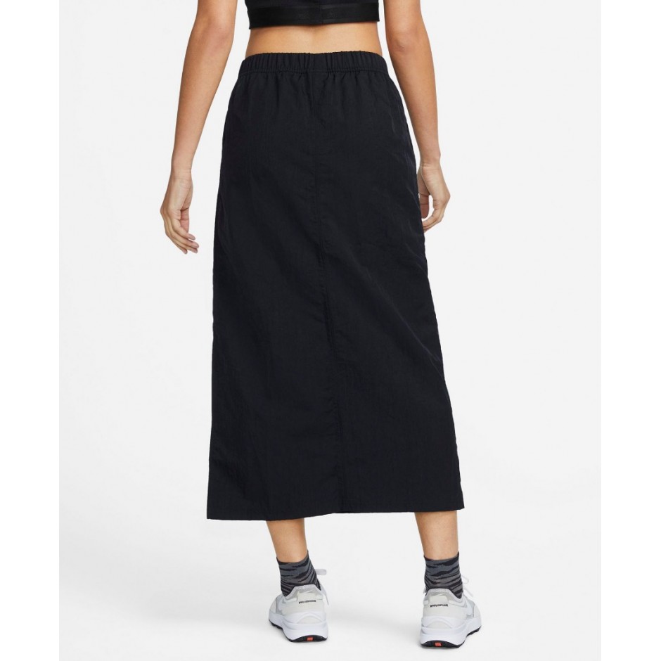 NIKE W NSW ESSNTL WVN HR SKIRT FL DM6249-010 Μαύρο