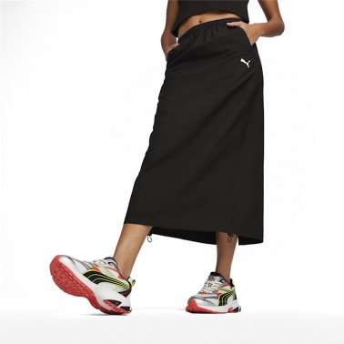 Puma Dare To Midi Woven Skirt Μαύρο - Γυναικεία Φούστα