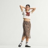 Γυναικεία Φούστα Μπεζ - adidas Originals Satin Snake Print Εικόνα 6