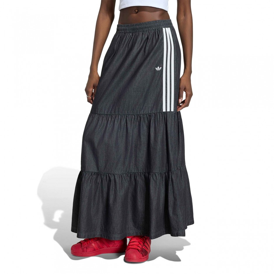 Γυναικεία Τζιν Φούστα Μαύρη - adidas Originals Summer Glow Denim