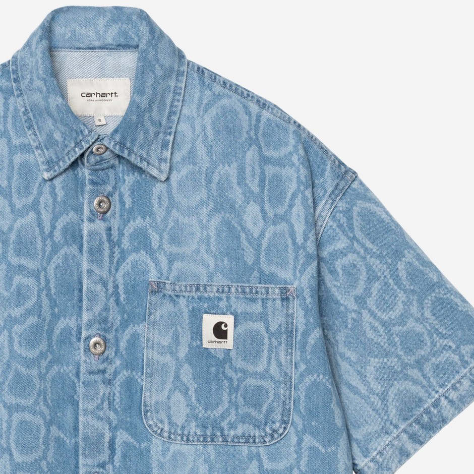 Women's Denim Shirt Siel - Carhartt WIP S/S Snake Lovilia
