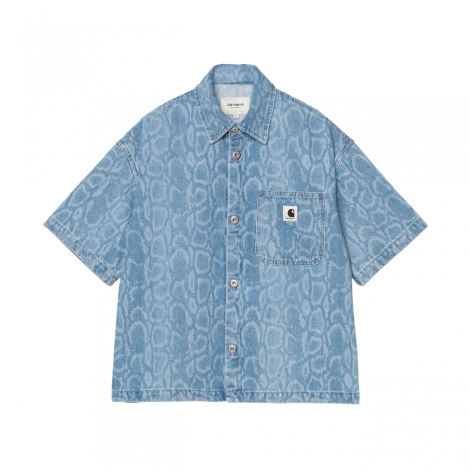 Women's Denim Shirt Siel - Carhartt WIP S/S Snake Lovilia