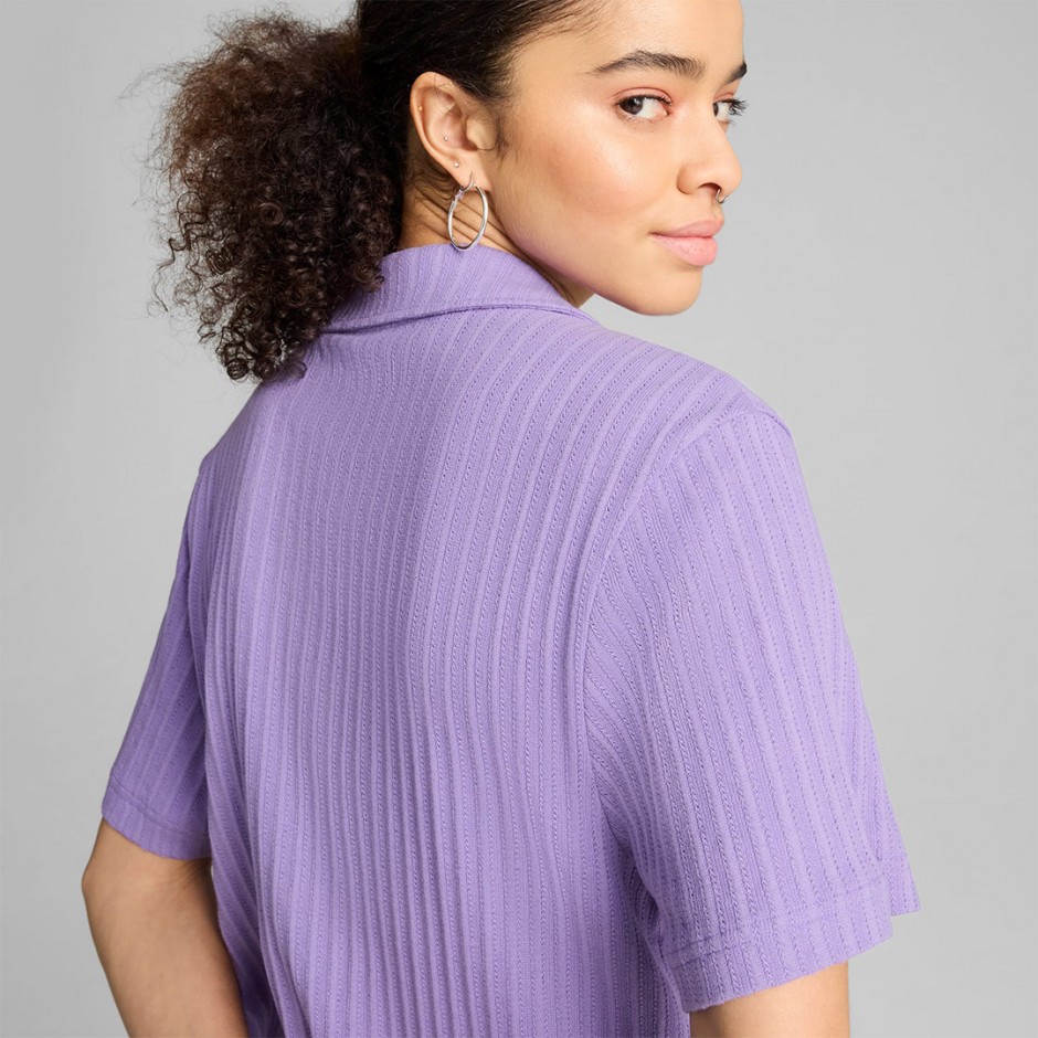 PUMA WARDROBE ESS SHIRTS POINTELLE 629763-29 Purple