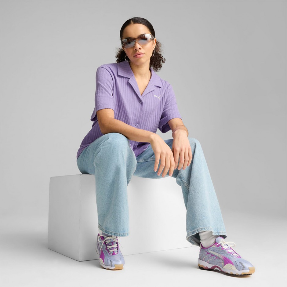 PUMA WARDROBE ESS SHIRTS POINTELLE 629763-29 Purple