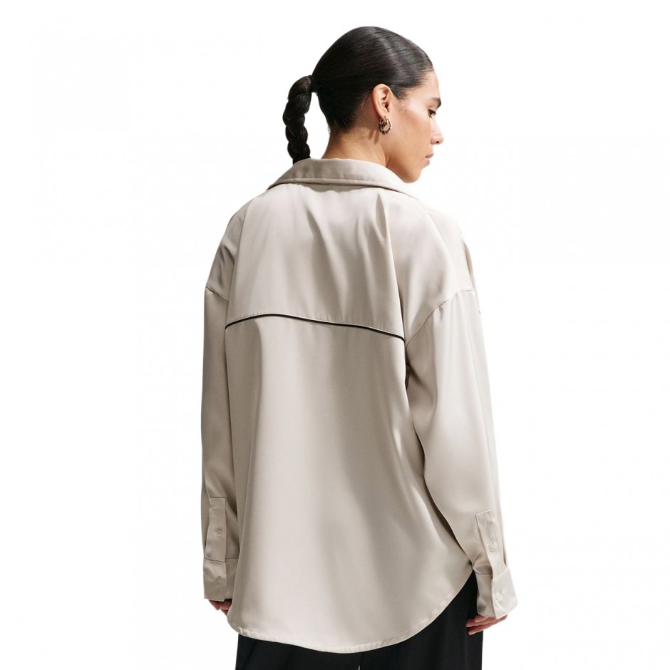 NIKE W NSW OFFLN WVN STN LS TOP IM0575-072 Ecru