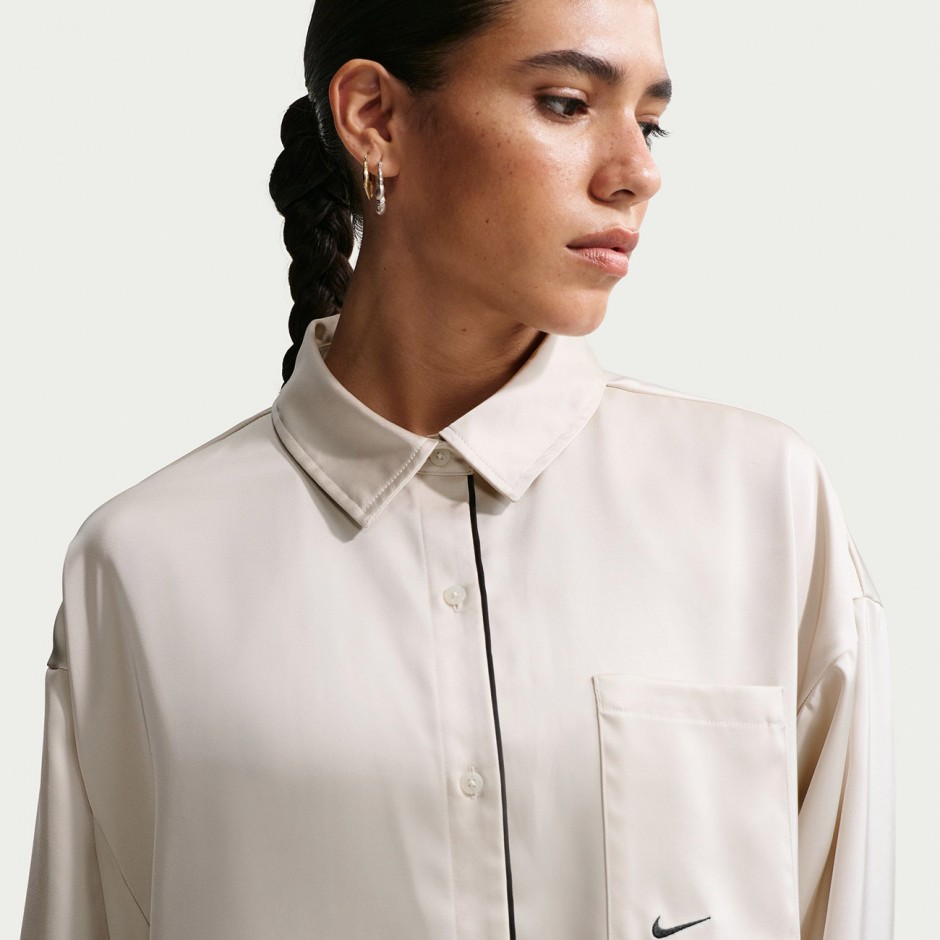 NIKE W NSW OFFLN WVN STN LS TOP IM0575-072 Ecru