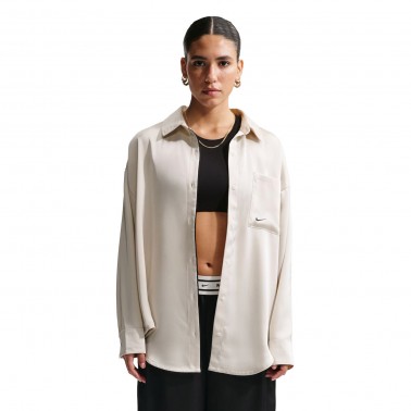 NIKE W NSW OFFLN WVN STN LS TOP IM0575-072 Ecru