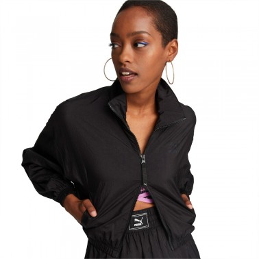 PUMA DARE TO WOVEN CROPPED TRACK JACKET 535637-01 Black