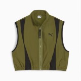 Puma Dare To Woven Vest Λαδί - Γυναικεία Αμάνικη Ζακέτα Εικόνα 4