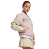 KARL KANI RETRO PATCH STAR LOGO OS COLLEGE JACKET KW243-041-2-ROSE/LIGHT SAND Pink Image 1