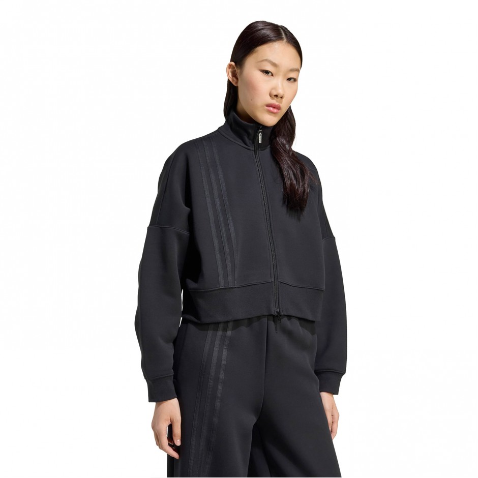 Γυναικεία Ζακέτα Μαύρη - adidas Originals Off Placed 3-Stripes Zip Up 