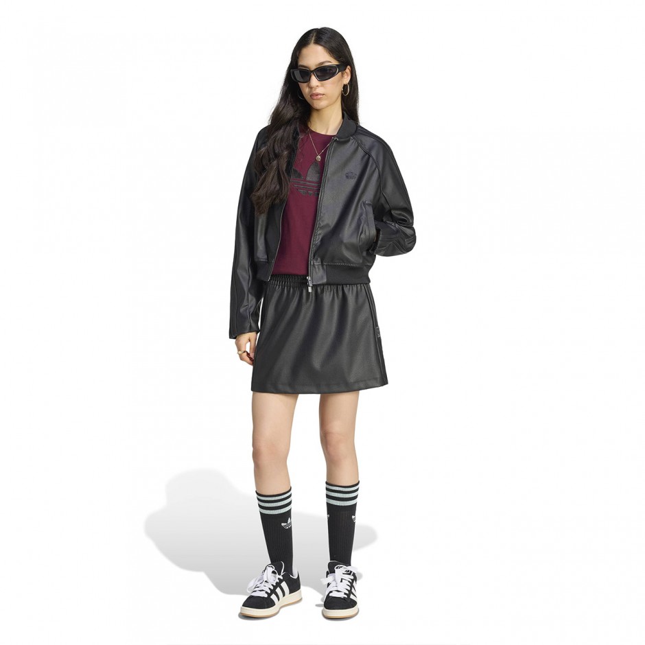 Women's Track Top Black - adidas Originals Pleather SST