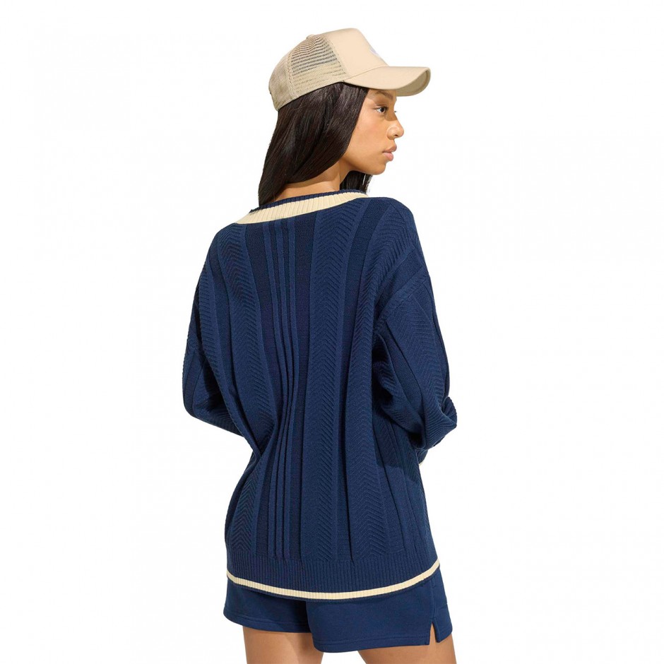 Women's Cardigan Blue - adidas Originals Cable Knit Cardigan