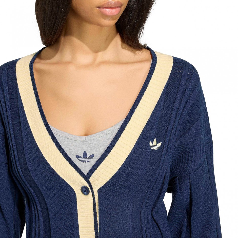 Women's Cardigan Blue - adidas Originals Cable Knit Cardigan