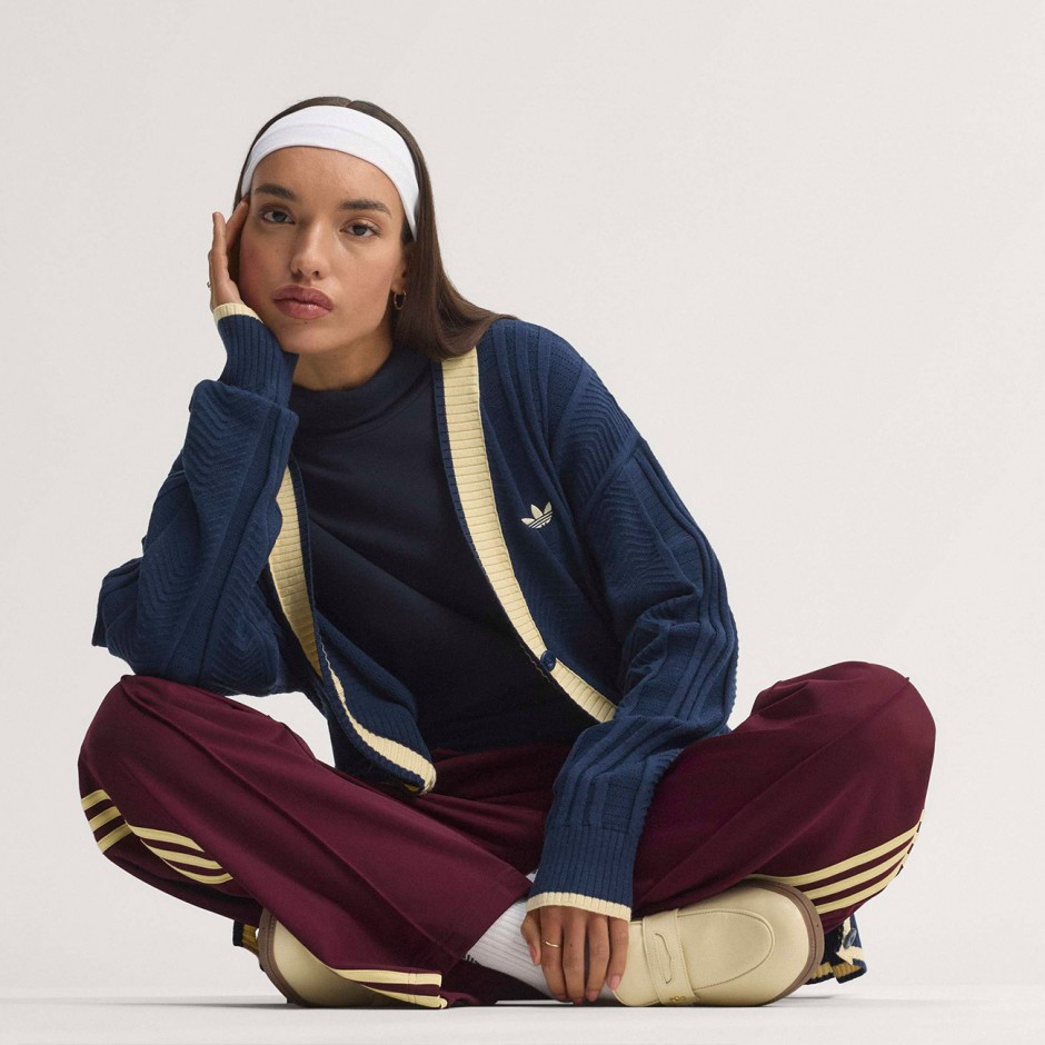 Women's Cardigan Blue - adidas Originals Cable Knit Cardigan