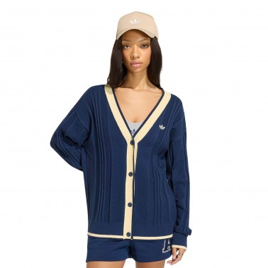 Women's Cardigan Blue - adidas Originals Cable Knit Cardigan