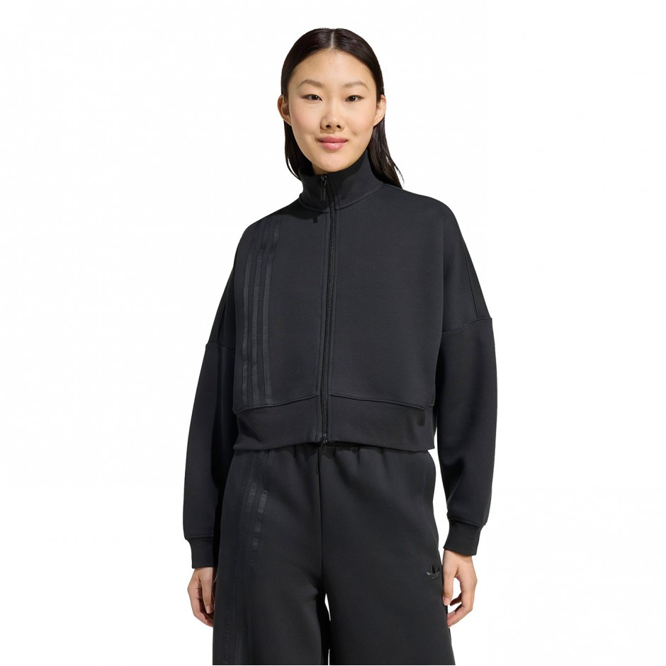 Γυναικεία Ζακέτα Μαύρη - adidas Originals Off Placed 3-Stripes Zip Up 