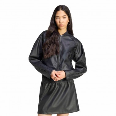 Women's Track Top Black - adidas Originals Pleather SST