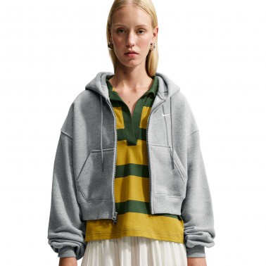 Γυναικεία Ζακέτα Γκρι - Nike Studio Fleece Medium Weight