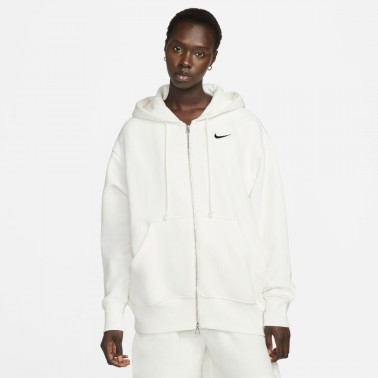 Γυναικεία Ζακέτα Με Κουκούλα Εκρού - Nike Sportswear Phoenix Fleece  