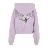 KARL KANI CHEST SIGNATURE SNOW TIGER ZIP HOODIE KW244-007-1-LILAC Lilac Image 0