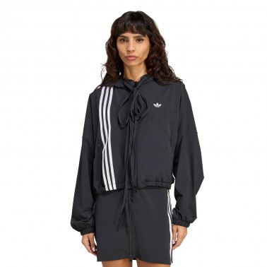 Γυναικεία Ζακέτα Μαύρη - adidas Originals Ribbon Off Placed 3-Stripes