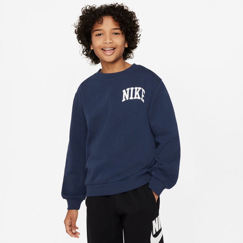 NIKE K NSW CLUB FT CREW LBR MC HJ3144-410 Blue